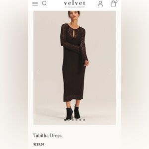 NWT Velvet by Graham & Spencer Brown Tabitha Dress